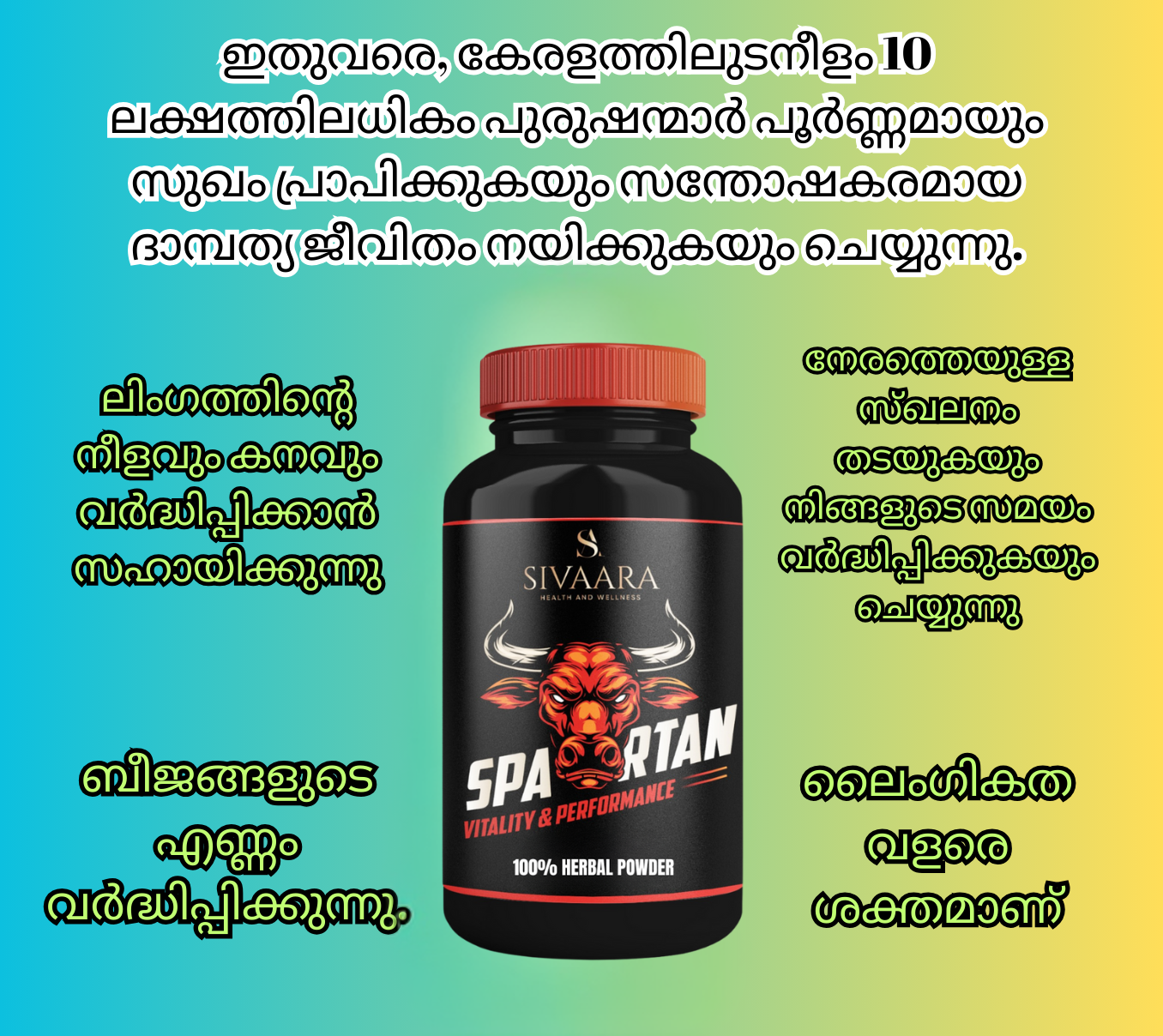 Sivaara Spartan Powder - നേരത്തെയുള്ള സ്ഖലനം, ഉദ്ധാരണക്ഷയം, സമയ പ്രശ്നങ്ങൾ എന്നിവയ്ക്ക് 100% ഫലപ്രദമായ പരിഹാരം